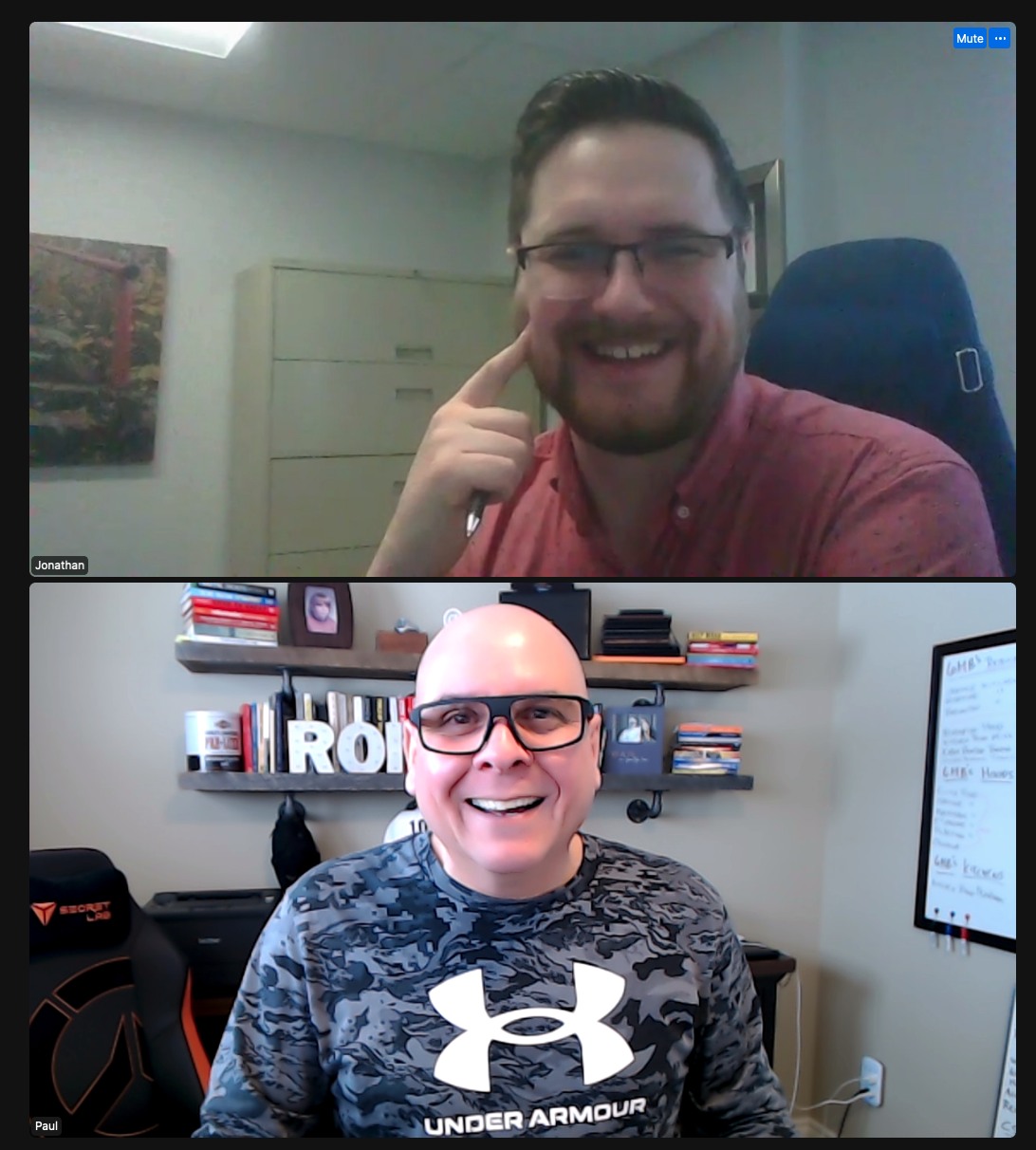 Paul Meyers and Jonathan Jolkowski at a 52 Coffees meeting