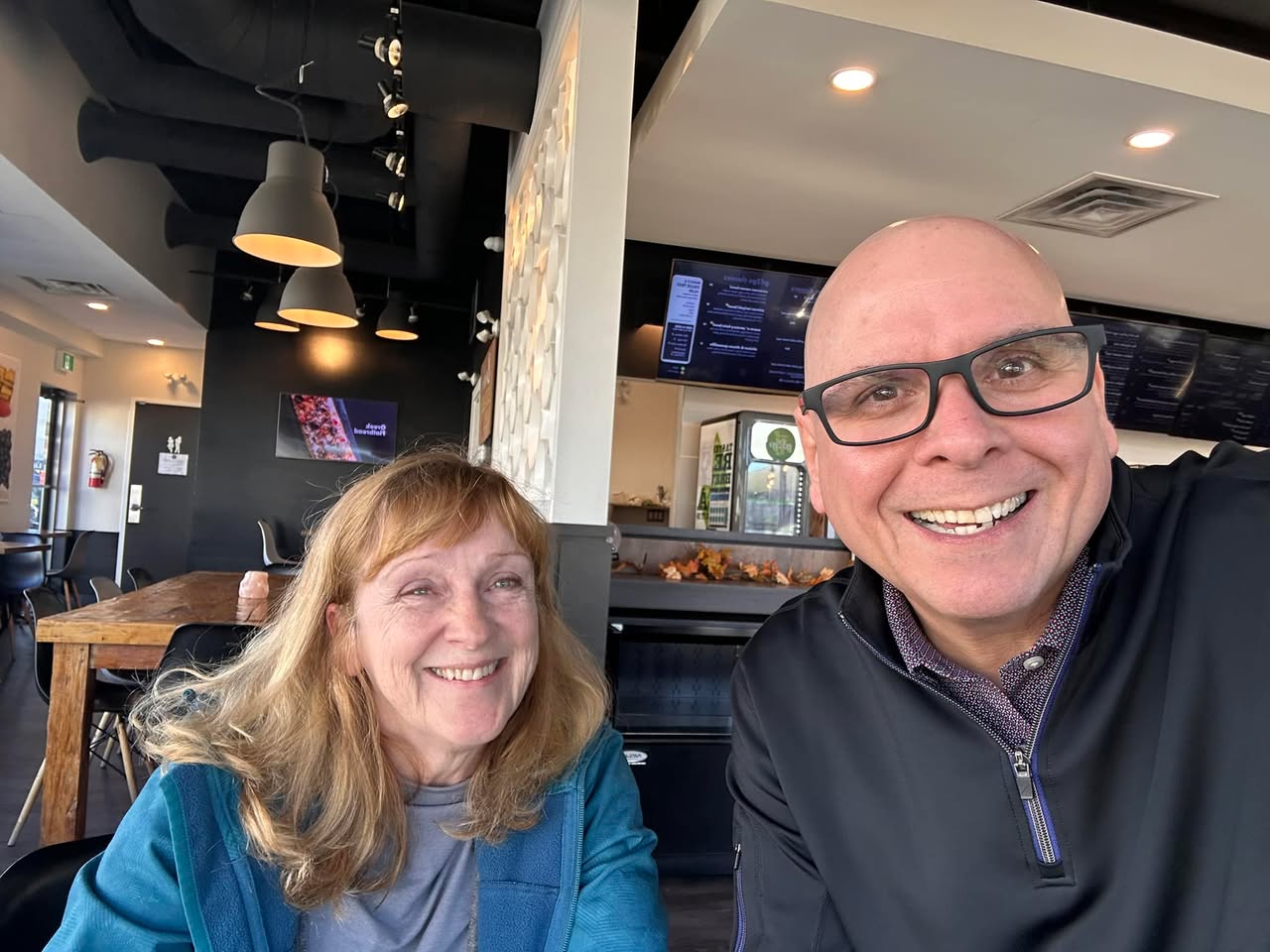 Paul Meyers and Moira Mckenzie at a 52 Coffees meeting